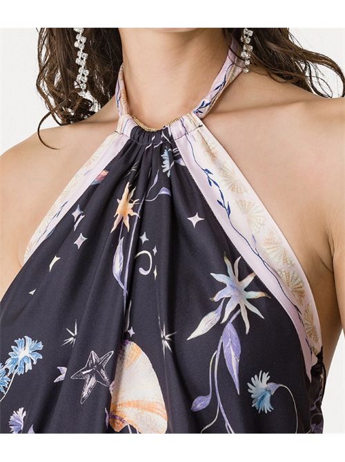 DELIVERANCE PRINT LONG ELEGANT DRESS FORTE_FORTE | 14923_my dressF49M.5020 midnight